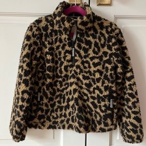 Leopard half zip fleece